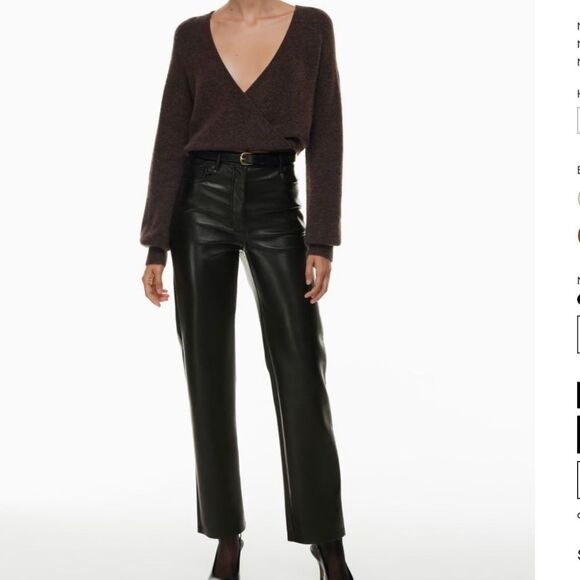 Aritzia Wilfred The Melina™ Pant High-waisted Vegan Leather pants Size 10 - Picture 1 of 11